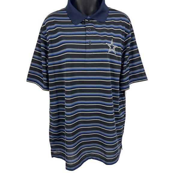 Dallas Cowboys Authentic Whitaker Striped Polo Shirt Size Large L Stripe NWT New - Picture 1 of 7